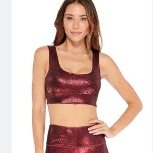 Electric Yoga Crocodile Gloss Support Sport Bra‎ Size S